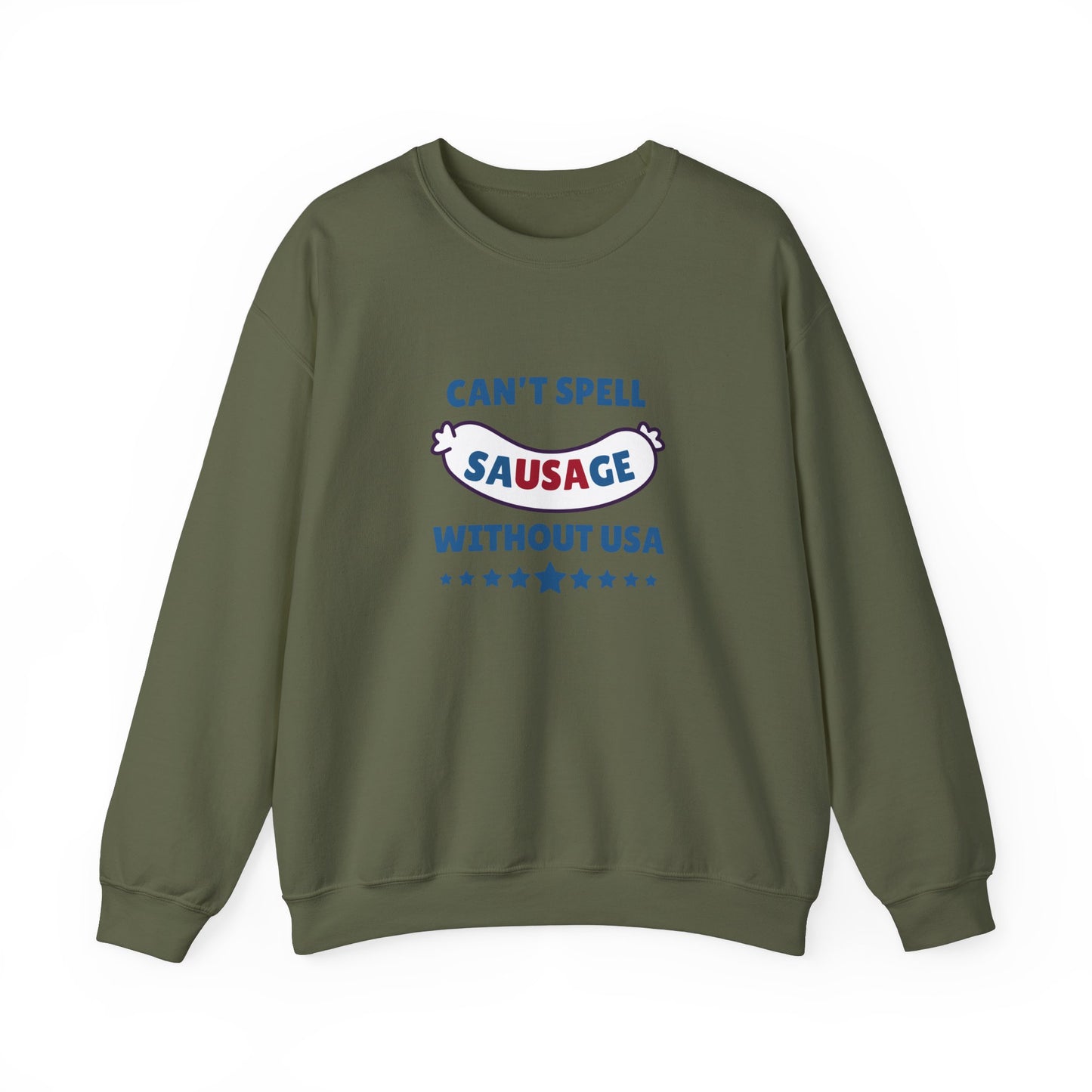 Can't Spell Sausage Without USA Crewneck Sweatshirt